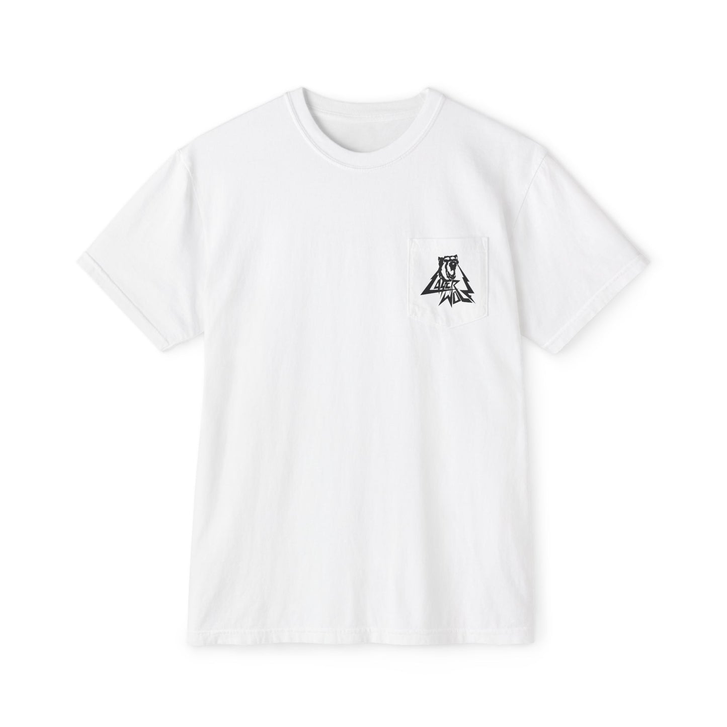 Simple Laser Logo Garment-Dyed Pocket T-Shirt