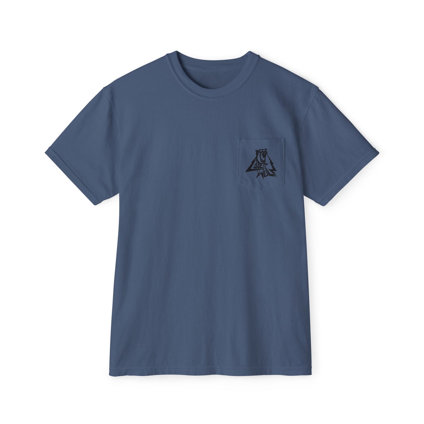 Simple Laser Logo Garment-Dyed Pocket T-Shirt