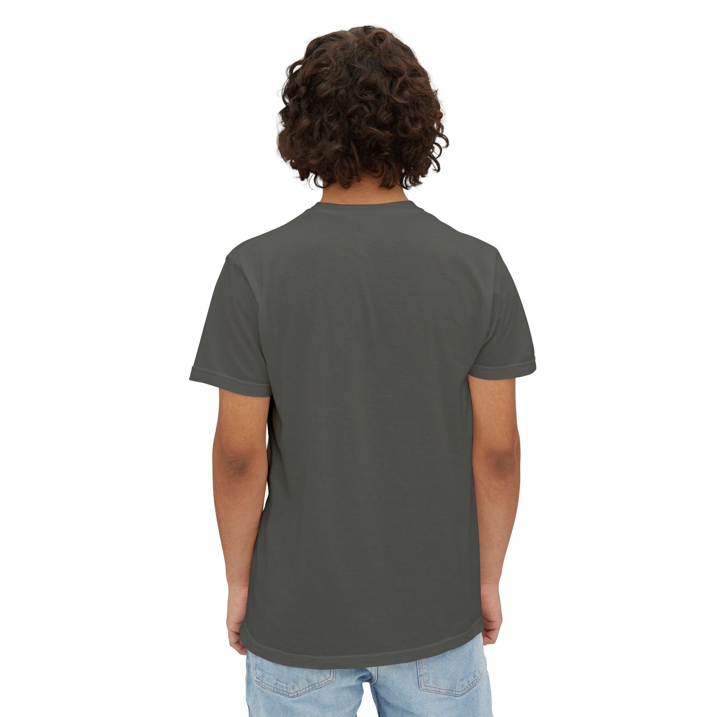 Simple Laser Logo Garment-Dyed Pocket T-Shirt